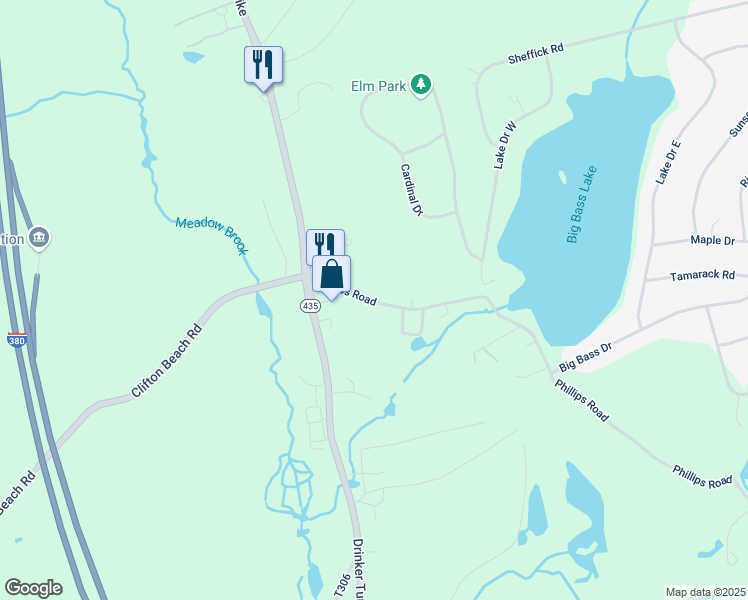 map of restaurants, bars, coffee shops, grocery stores, and more near 331 Phillips Road in Lackawanna County