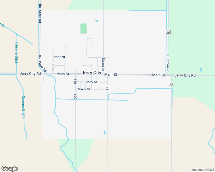 map of restaurants, bars, coffee shops, grocery stores, and more near 551 Jerry Street in Jerry City
