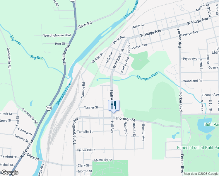 map of restaurants, bars, coffee shops, grocery stores, and more near 1448 Hall Avenue in Sharon
