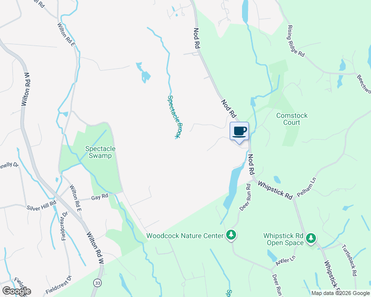 map of restaurants, bars, coffee shops, grocery stores, and more near 50 Cattle Pen Lane in Ridgefield