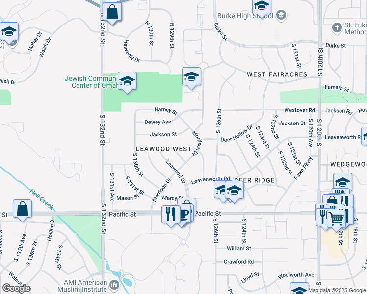 map of restaurants, bars, coffee shops, grocery stores, and more near 12723 Emile Circle in Omaha
