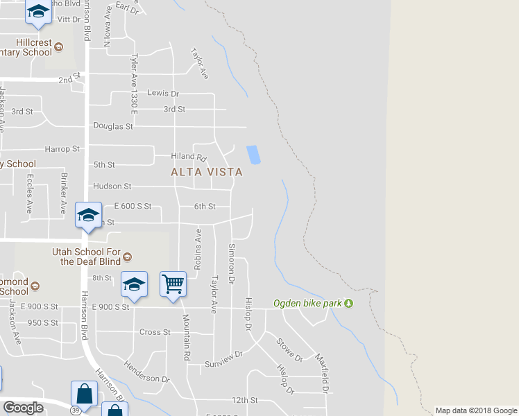 map of restaurants, bars, coffee shops, grocery stores, and more near 650 Hislop Drive in Ogden