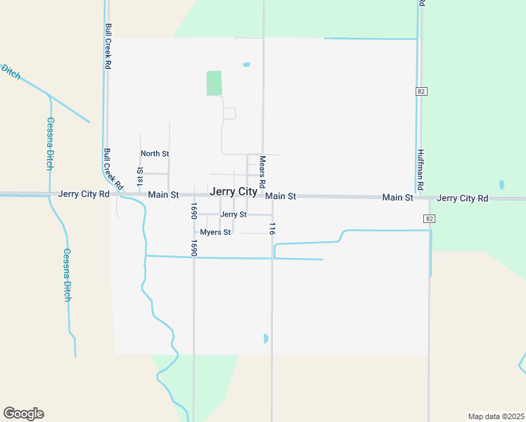 map of restaurants, bars, coffee shops, grocery stores, and more near 551 Jerry Street in Jerry City