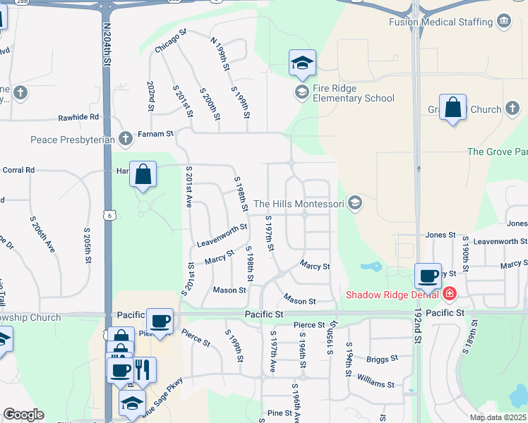 map of restaurants, bars, coffee shops, grocery stores, and more near 626 South 197th Street in Omaha