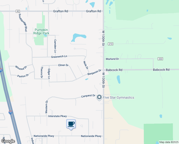 map of restaurants, bars, coffee shops, grocery stores, and more near 2817 Benjamin Dr in Brunswick