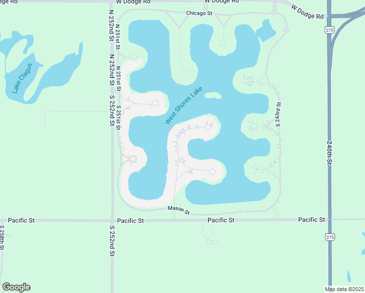 map of restaurants, bars, coffee shops, grocery stores, and more near 725 South 249th Circle in Waterloo
