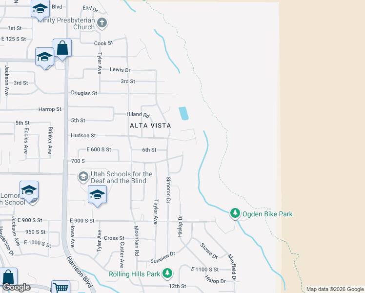 map of restaurants, bars, coffee shops, grocery stores, and more near 688 Hislop Drive in Ogden