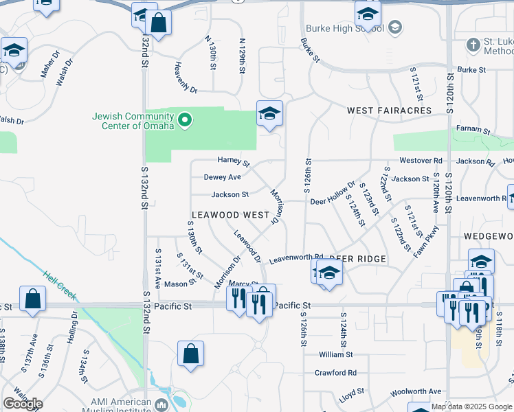 map of restaurants, bars, coffee shops, grocery stores, and more near 12723 Emile Circle in Omaha