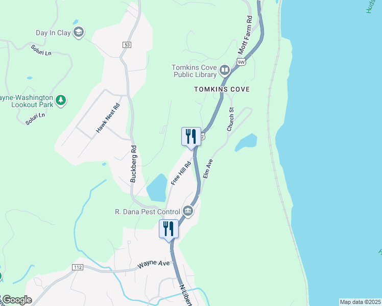 map of restaurants, bars, coffee shops, grocery stores, and more near 327 North Liberty Drive in Tomkins Cove