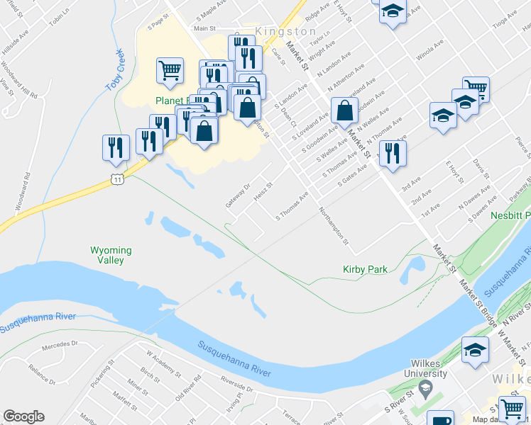 map of restaurants, bars, coffee shops, grocery stores, and more near 200 Gateway Drive in Edwardsville