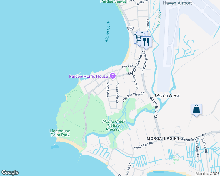 map of restaurants, bars, coffee shops, grocery stores, and more near 26 Shepard Avenue in New Haven