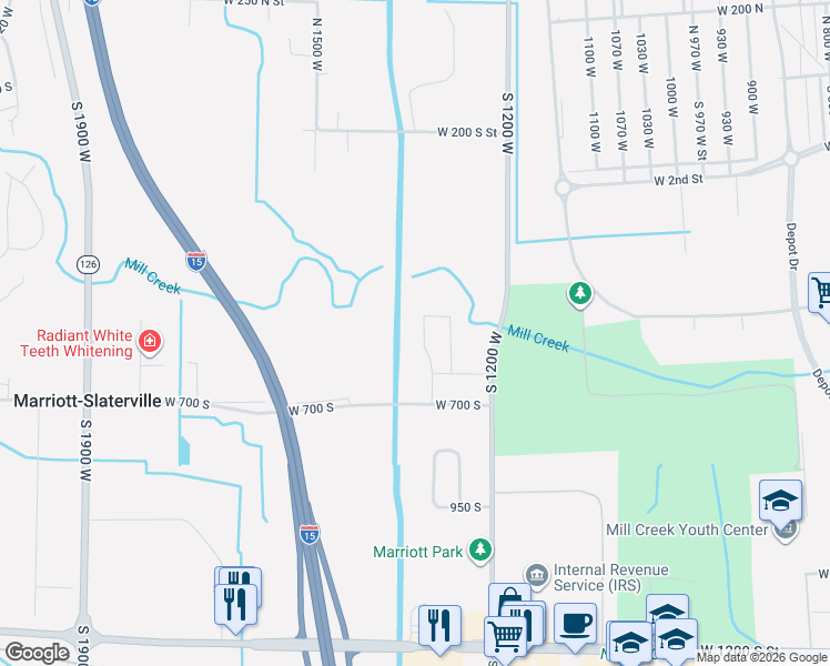 map of restaurants, bars, coffee shops, grocery stores, and more near in Marriott-Slaterville