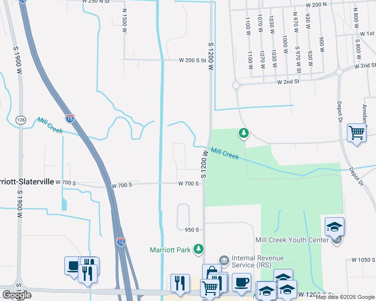 map of restaurants, bars, coffee shops, grocery stores, and more near 499 South 1200 West in Ogden