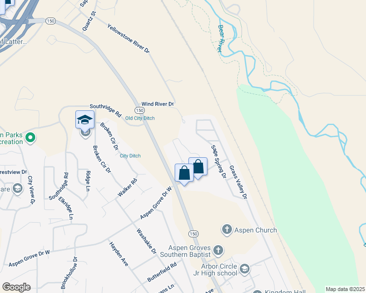map of restaurants, bars, coffee shops, grocery stores, and more near 48 Aspen Grove Dr E in Evanston