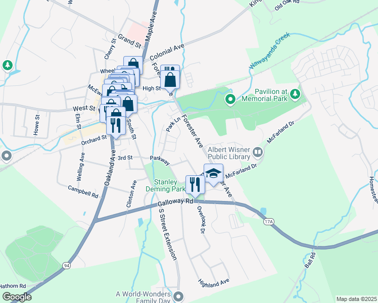 map of restaurants, bars, coffee shops, grocery stores, and more near 86 Forester Avenue in Warwick