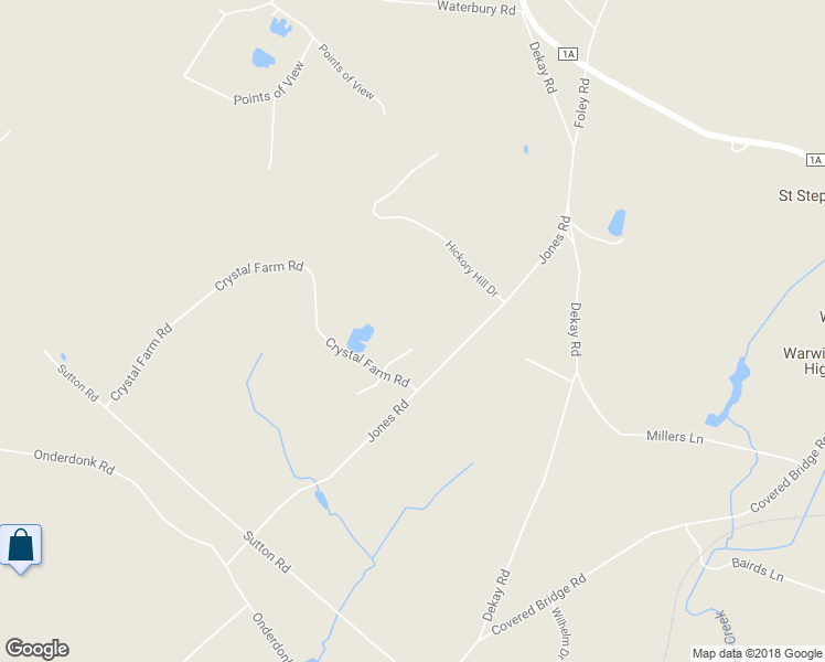 map of restaurants, bars, coffee shops, grocery stores, and more near 9 Mayflower Court in Warwick