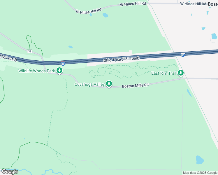 map of restaurants, bars, coffee shops, grocery stores, and more near Boston Mills Road in Summit County