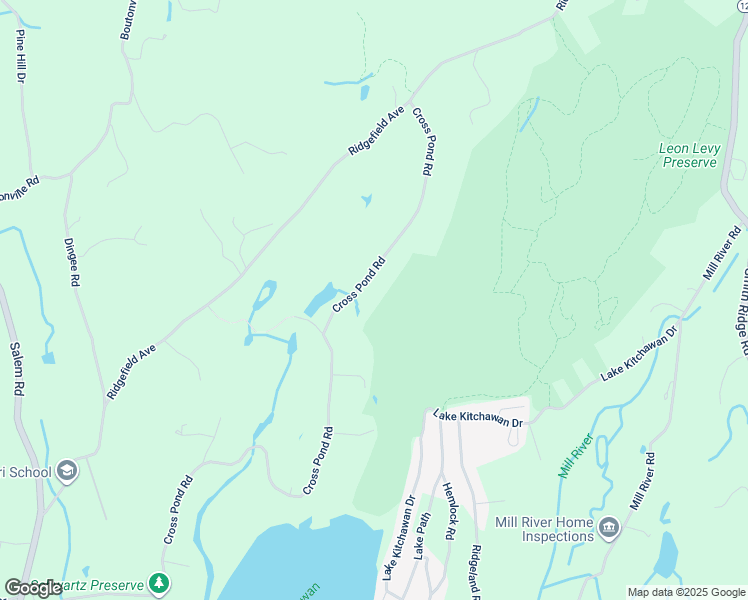 map of restaurants, bars, coffee shops, grocery stores, and more near 25 Cross Pond Road in Pound Ridge