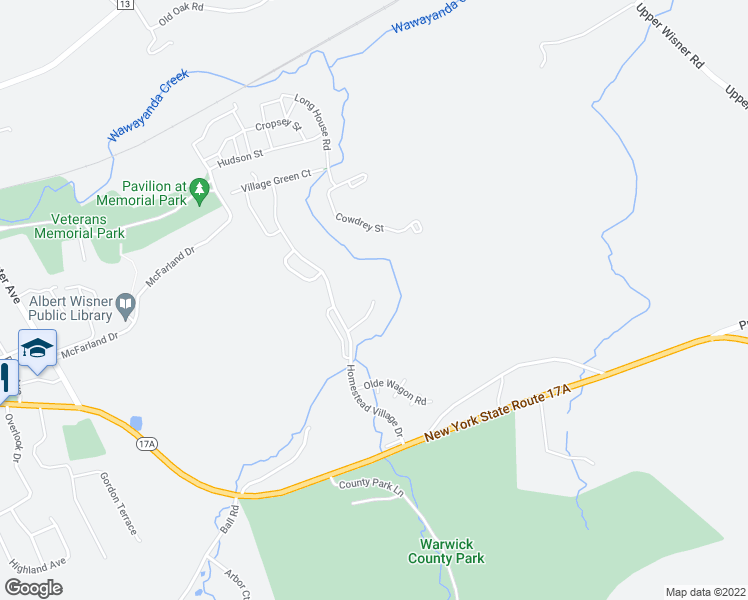 map of restaurants, bars, coffee shops, grocery stores, and more near 99 The Rise in Warwick