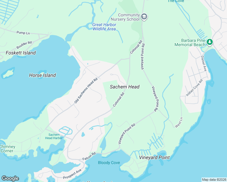 map of restaurants, bars, coffee shops, grocery stores, and more near 215 Colonial Road in Guilford
