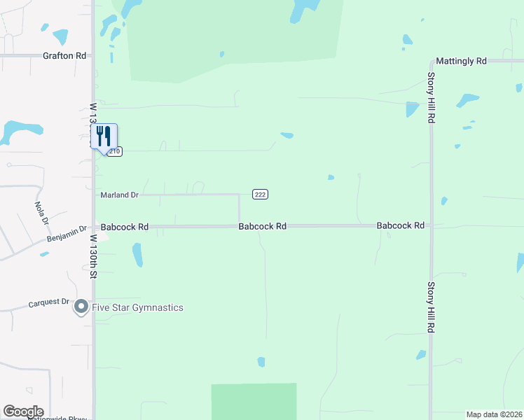 map of restaurants, bars, coffee shops, grocery stores, and more near 2425 Babcock Road in Hinckley