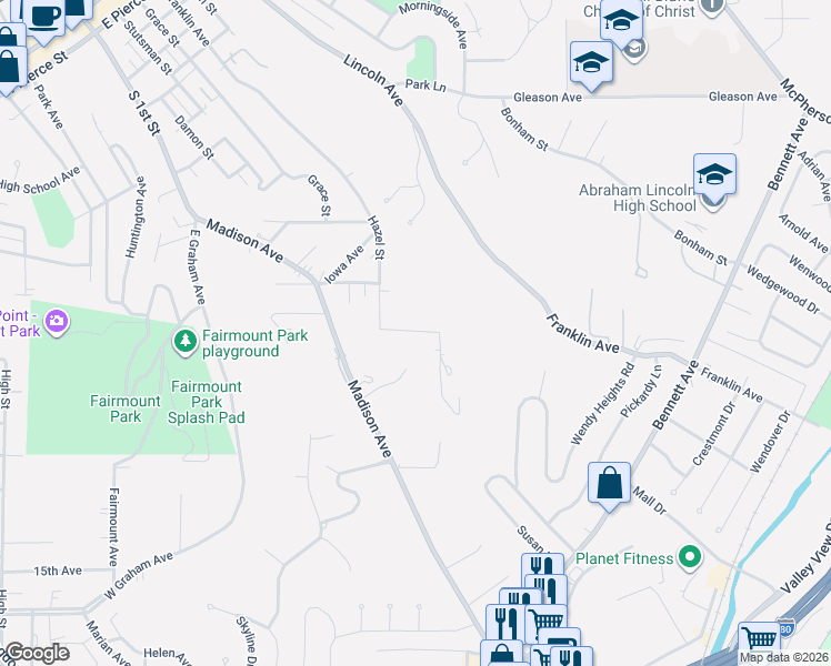 map of restaurants, bars, coffee shops, grocery stores, and more near 742 Lindburg Drive in Council Bluffs
