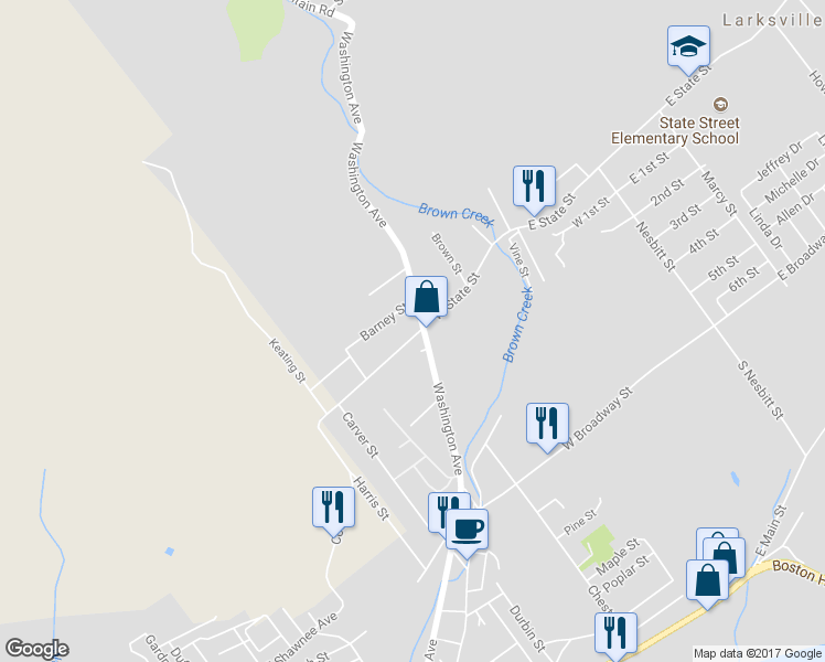 map of restaurants, bars, coffee shops, grocery stores, and more near 585 West State Street in Plymouth