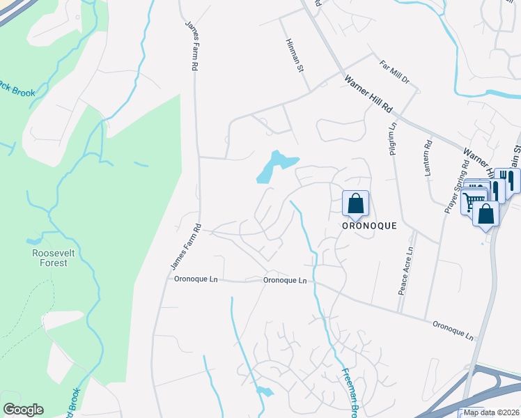 map of restaurants, bars, coffee shops, grocery stores, and more near 646b Onondaga Lane in Stratford
