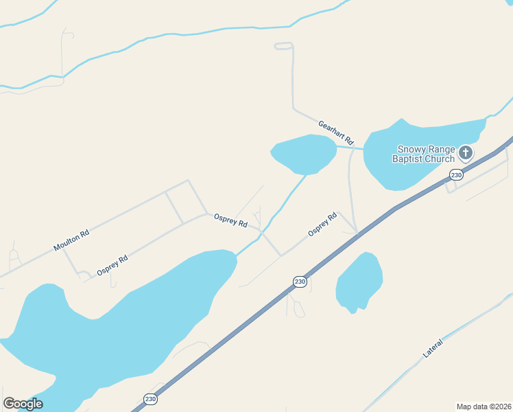 map of restaurants, bars, coffee shops, grocery stores, and more near 48 Osprey Road in Laramie