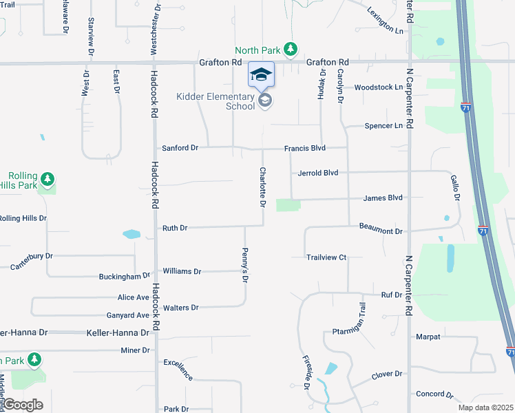 map of restaurants, bars, coffee shops, grocery stores, and more near 784 Charlotte Drive in Brunswick