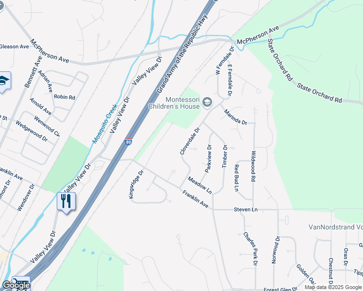 map of restaurants, bars, coffee shops, grocery stores, and more near 226 Cloverdale Drive in Council Bluffs