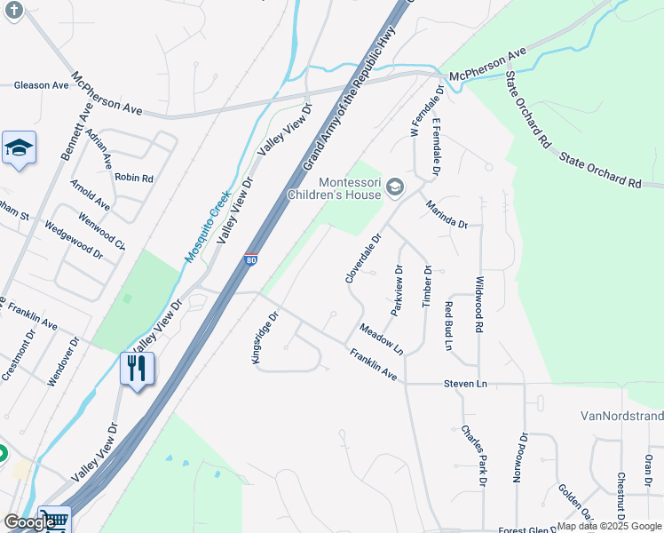 map of restaurants, bars, coffee shops, grocery stores, and more near 226 Cloverdale Drive in Council Bluffs