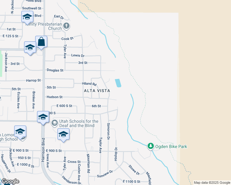 map of restaurants, bars, coffee shops, grocery stores, and more near 1574 Maddies Cove in Ogden
