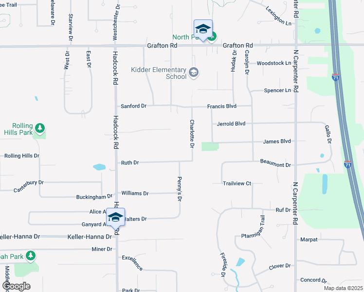 map of restaurants, bars, coffee shops, grocery stores, and more near 784 Charlotte Drive in Brunswick