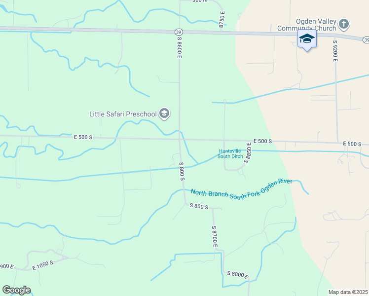 map of restaurants, bars, coffee shops, grocery stores, and more near 560 South 8600 East in Huntsville