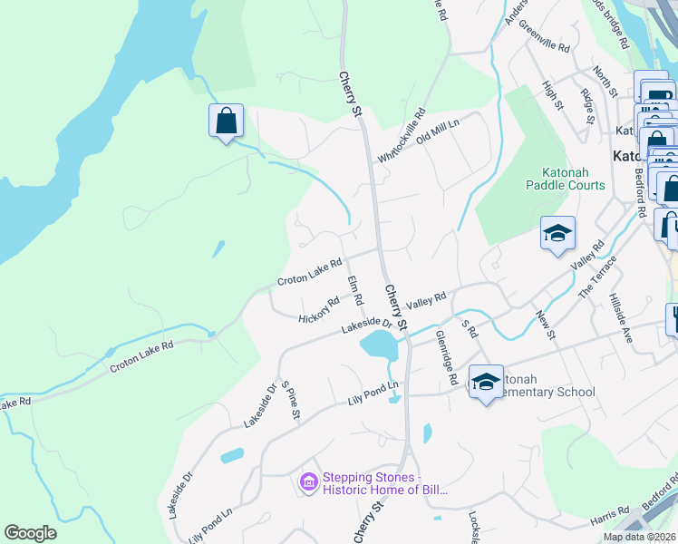 map of restaurants, bars, coffee shops, grocery stores, and more near 28 Croton Lake Road in Katonah