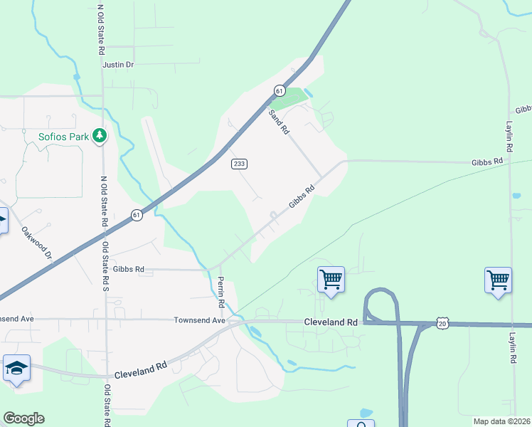 map of restaurants, bars, coffee shops, grocery stores, and more near 294 Township Highway 18 in Norwalk