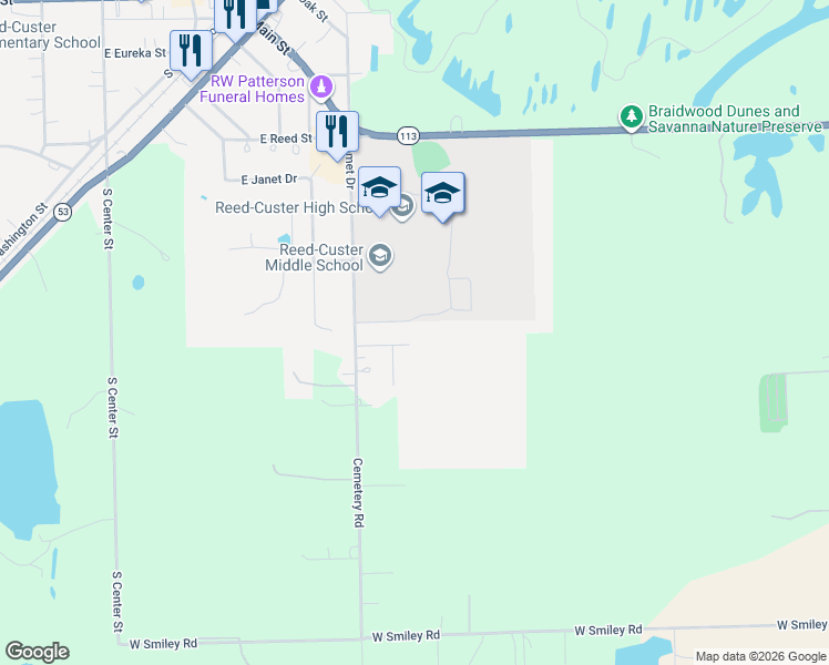 map of restaurants, bars, coffee shops, grocery stores, and more near 574 Caleb Road in Braidwood