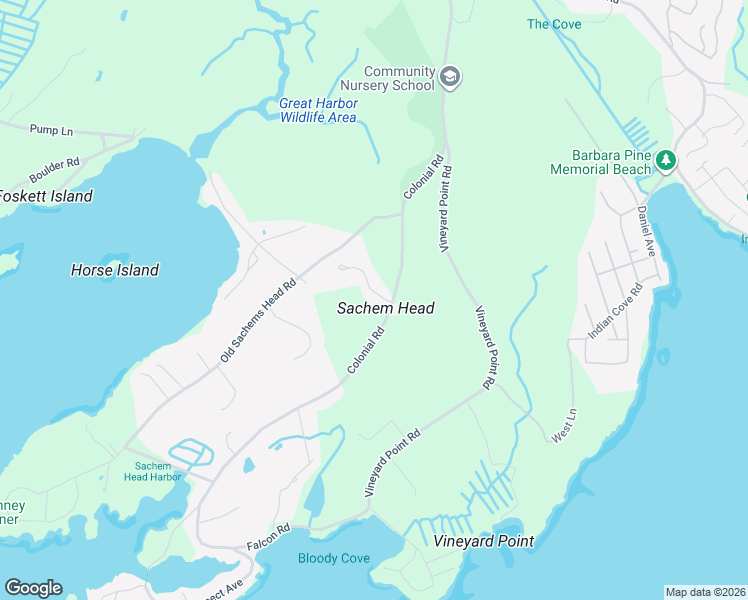 map of restaurants, bars, coffee shops, grocery stores, and more near 215 Colonial Road in Guilford