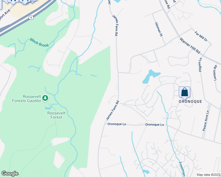 map of restaurants, bars, coffee shops, grocery stores, and more near 1335 James Farm Road in Stratford