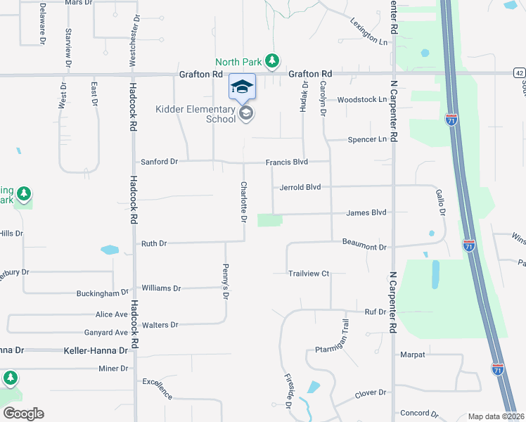 map of restaurants, bars, coffee shops, grocery stores, and more near 764 Chargary Dr in Brunswick