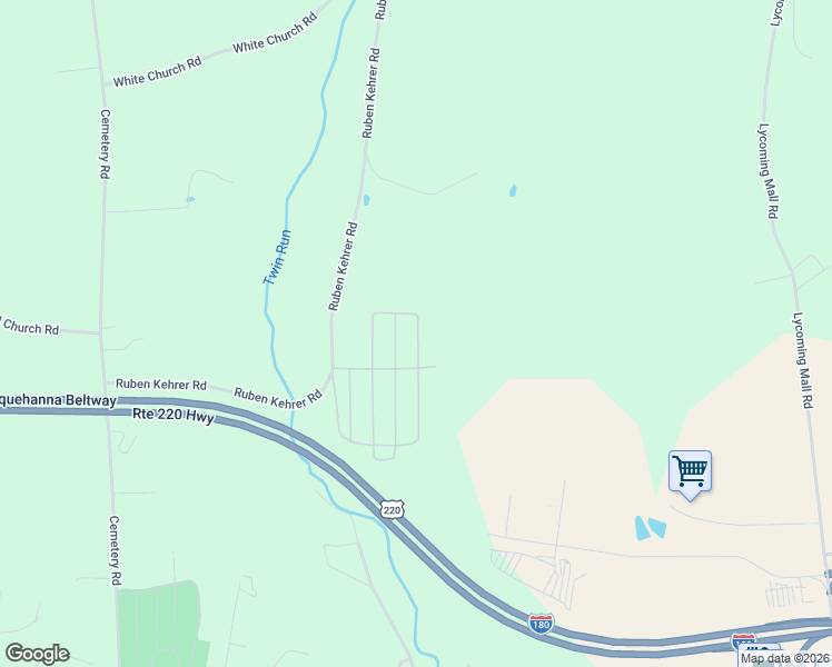 map of restaurants, bars, coffee shops, grocery stores, and more near 528 Ruben Kehrer Road in Muncy