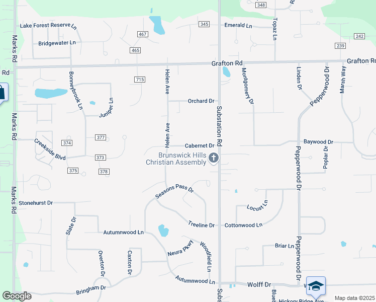 map of restaurants, bars, coffee shops, grocery stores, and more near 4953 Chablis Circle in Brunswick