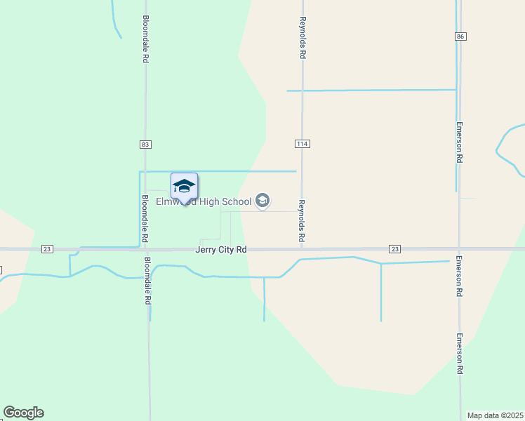 map of restaurants, bars, coffee shops, grocery stores, and more near 7650 Jerry City Road in Bloomdale