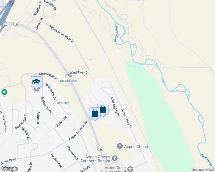 map of restaurants, bars, coffee shops, grocery stores, and more near 48 Aspen Grove Drive East in Evanston
