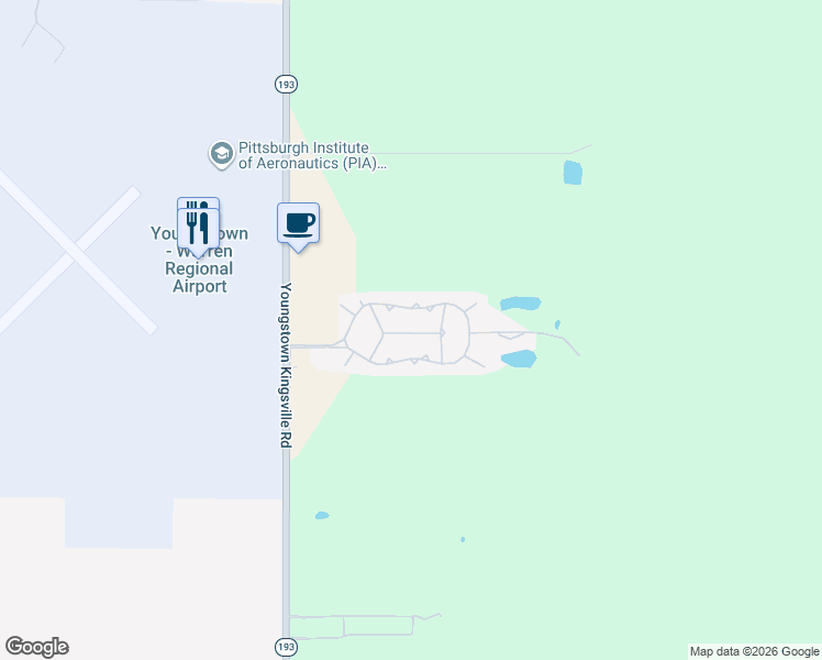map of restaurants, bars, coffee shops, grocery stores, and more near 31 North Outer Drive in Trumbull County