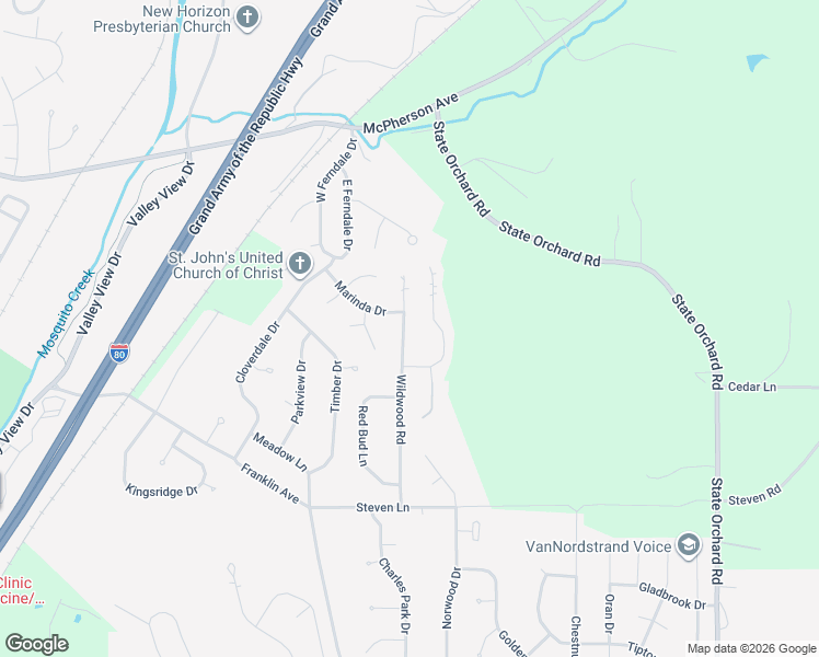 map of restaurants, bars, coffee shops, grocery stores, and more near 126 Rosebud Lane in Council Bluffs