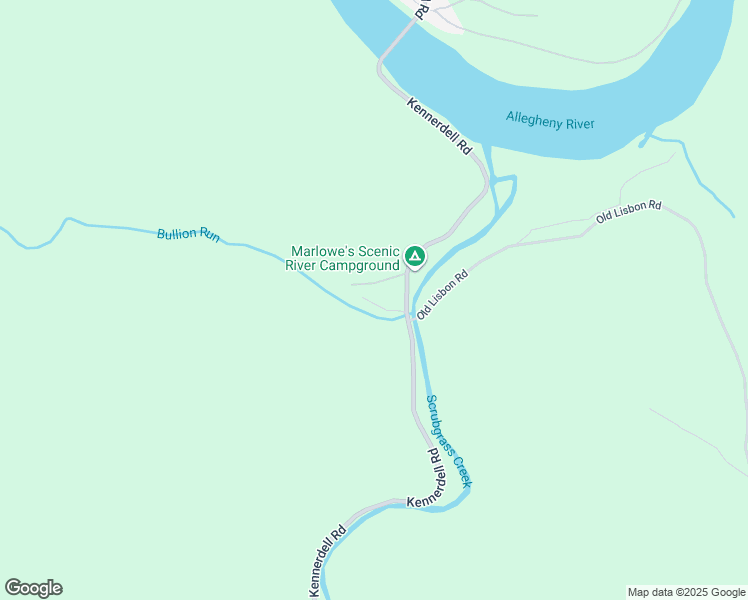 map of restaurants, bars, coffee shops, grocery stores, and more near 132 Barry Road in Kennerdell