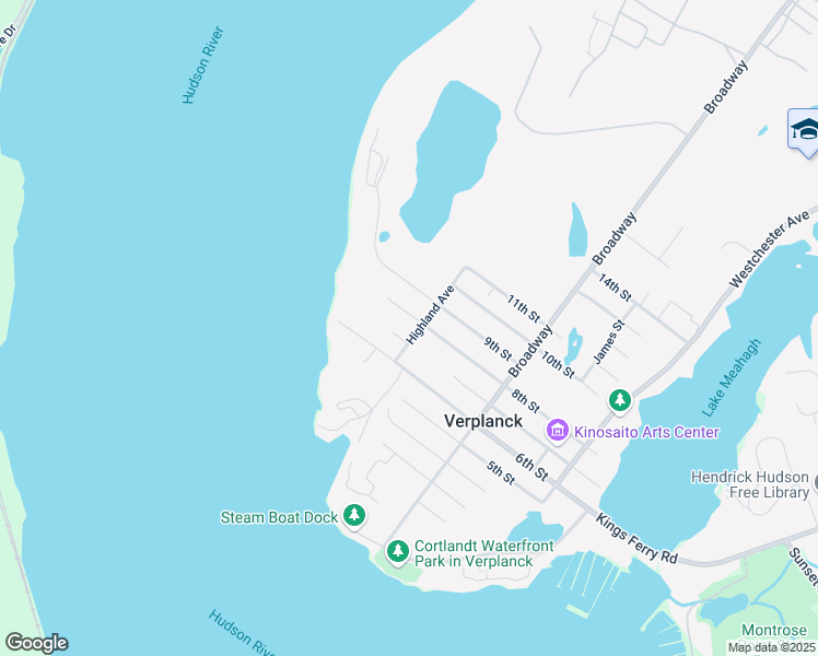 map of restaurants, bars, coffee shops, grocery stores, and more near 284 8th Street in Verplanck