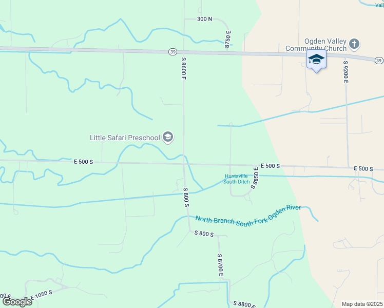 map of restaurants, bars, coffee shops, grocery stores, and more near 448 South 8600 East in Huntsville